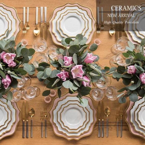 Luxury Flower Dinner Plate Set - Picture 2 of 15